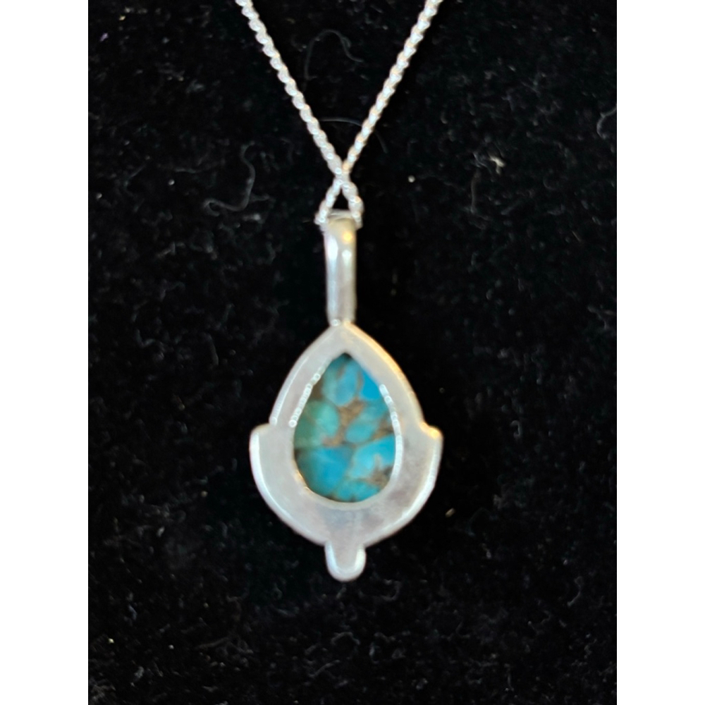 Women's Unbranded Turquoise Silver Pendant Necklace One Size - Picture 3 of 8